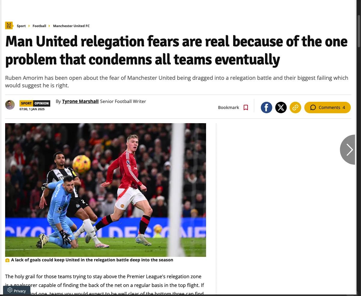 关于曼联前锋连造威胁，进攻火力遭提及的信息